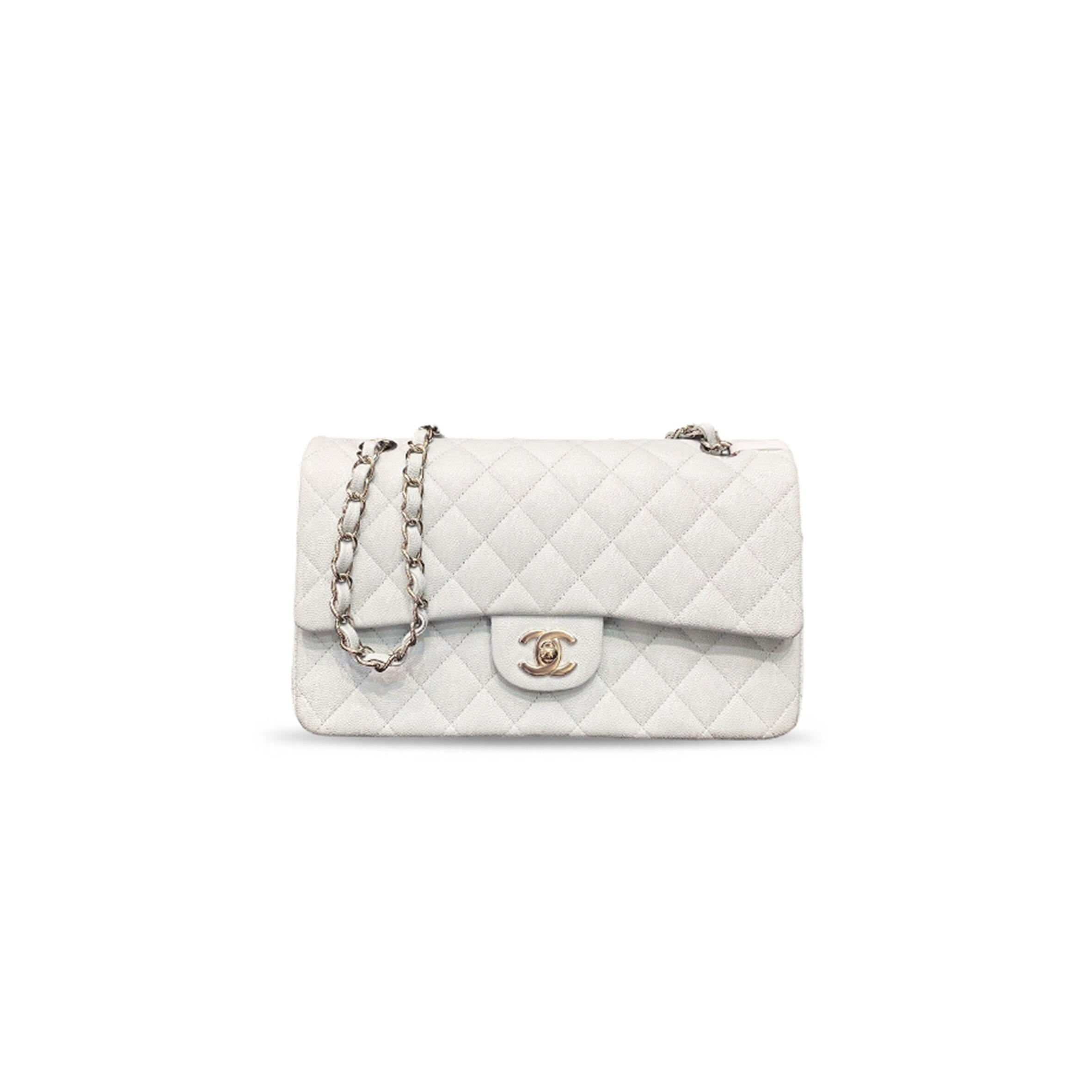 CHANEL CAVIAR QUILTED MEDIUM DOUBLE FLAP LIGHT A01112 (25.5*15.5*6.5cm)